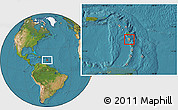 Political Location Map of Dominica, satellite outside