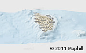 Shaded Relief Panoramic Map of Dominica, lighten