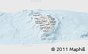 Silver Style Panoramic Map of Dominica, single color outside