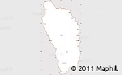 Classic Style Simple Map of Dominica, cropped outside