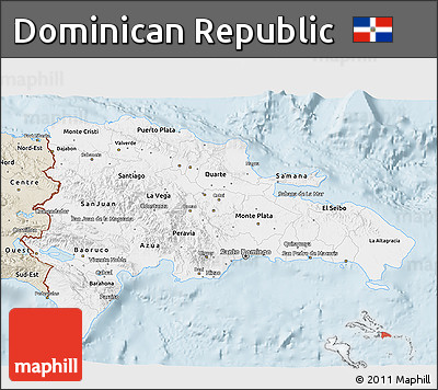 Classic Style 3D Map of Dominican Republic