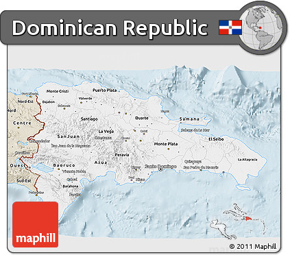 Classic Style 3D Map of Dominican Republic