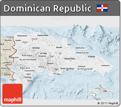 Classic Style 3D Map of Dominican Republic