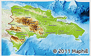 Physical 3D Map of Dominican Republic, lighten, land only