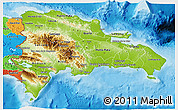 Physical 3D Map of Dominican Republic, political outside