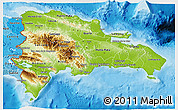 Physical 3D Map of Dominican Republic, political shades outside