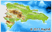 Physical 3D Map of Dominican Republic, single color outside, bathymetry sea