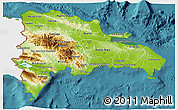 Physical 3D Map of Dominican Republic, single color outside, satellite sea