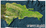 Satellite 3D Map of Dominican Republic, darken