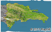Satellite 3D Map of Dominican Republic, desaturated, land only