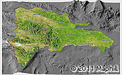 Satellite 3D Map of Dominican Republic, desaturated