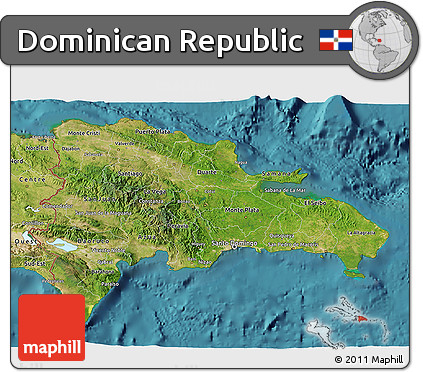 Satellite 3D Map of Dominican Republic