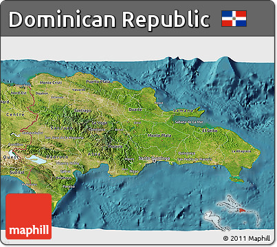 Satellite 3D Map of Dominican Republic