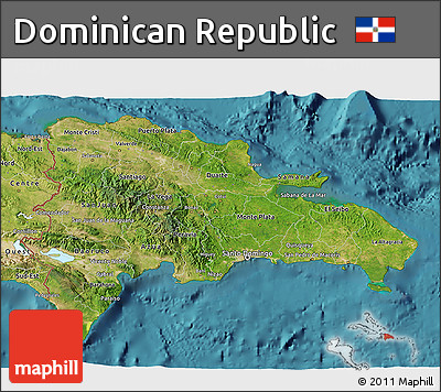 Satellite 3D Map of Dominican Republic