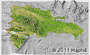 Satellite 3D Map of Dominican Republic, lighten, desaturated