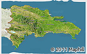 Satellite 3D Map of Dominican Republic, lighten, land only