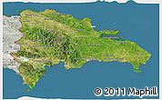 Satellite 3D Map of Dominican Republic, lighten, semi-desaturated, land only
