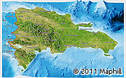 Satellite 3D Map of Dominican Republic, political shades outside