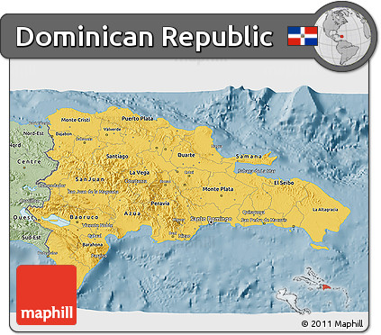 Savanna Style 3D Map of Dominican Republic