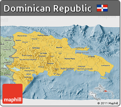 Savanna Style 3D Map of Dominican Republic