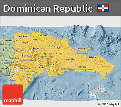 Savanna Style 3D Map of Dominican Republic