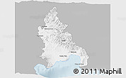 Gray 3D Map of Azua, single color outside