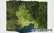 Satellite 3D Map of Azua, darken