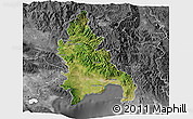 Satellite 3D Map of Azua, desaturated