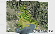 Satellite 3D Map of Azua, semi-desaturated