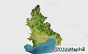 Satellite 3D Map of Azua, single color outside