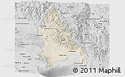 Shaded Relief 3D Map of Azua, desaturated