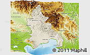 Shaded Relief 3D Map of Azua, physical outside