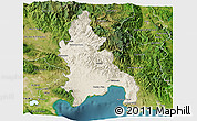 Shaded Relief 3D Map of Azua, satellite outside