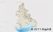 Shaded Relief 3D Map of Azua, single color outside