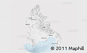 Silver Style 3D Map of Azua, single color outside