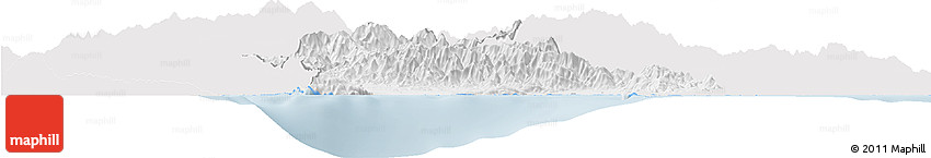 Silver Style Horizon Map of Azua, single color outside