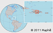 Gray Location Map of Azua, within the entire country