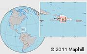 Gray Location Map of Azua, highlighted country