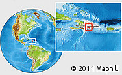Physical Location Map of Azua, highlighted country