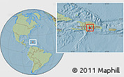 Savanna Style Location Map of Azua, hill shading