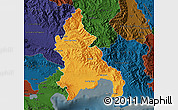 Political Map of Azua, darken