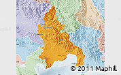 Political Map of Azua, lighten
