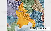 Political Map of Azua, semi-desaturated