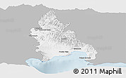 Gray Panoramic Map of Azua, single color outside