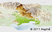 Physical Panoramic Map of Azua, lighten