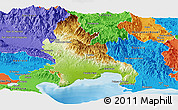 Physical Panoramic Map of Azua, political outside