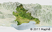 Satellite Panoramic Map of Azua, lighten