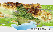 Satellite Panoramic Map of Azua, physical outside
