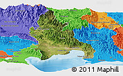 Satellite Panoramic Map of Azua, political outside