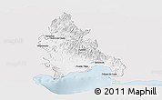 Silver Style Panoramic Map of Azua, single color outside